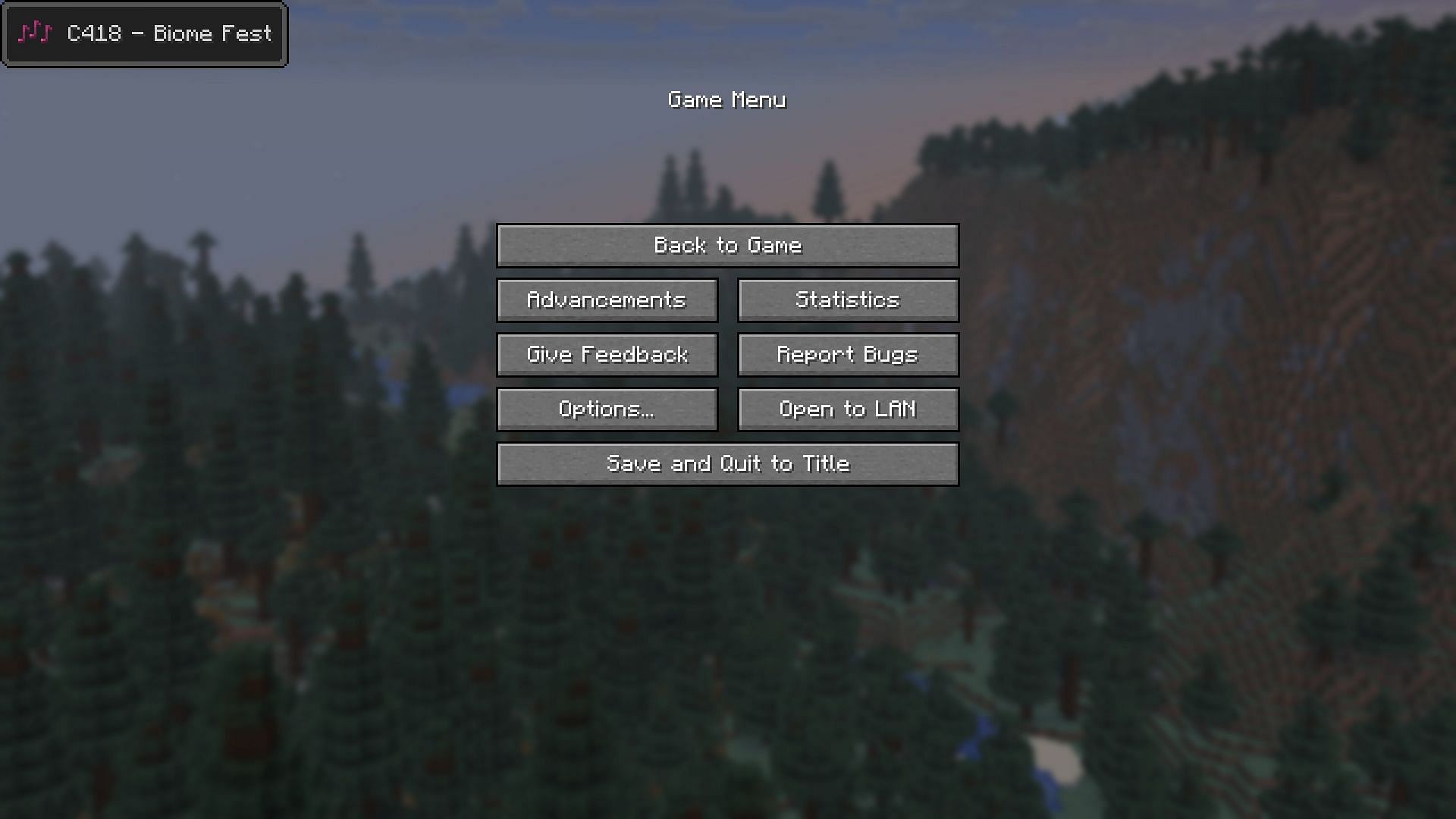Music tracks will continue to play even when the game is paused (Image via Sportskeeda Gaming || Mojang Studios)